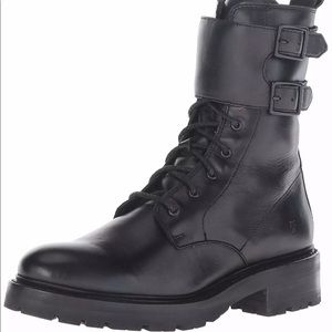 NEW~FRYE JULIE SHIELD COMBAT BOOTS~BLACK SZ 7